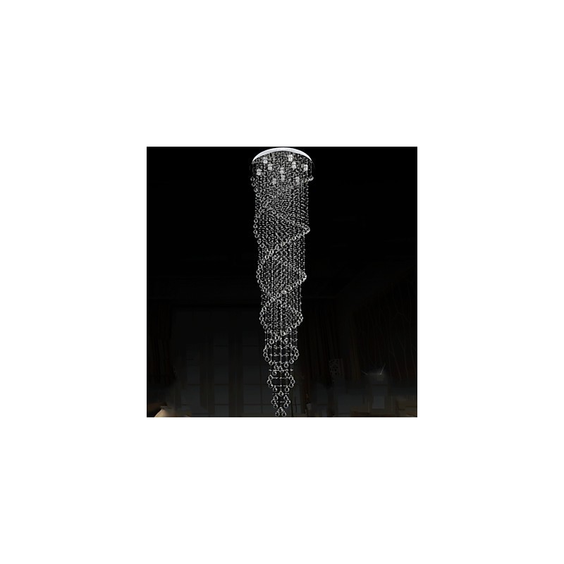 Lámpara de techo colgante, lámpara de iluminación con cristal K9 de doble espiral