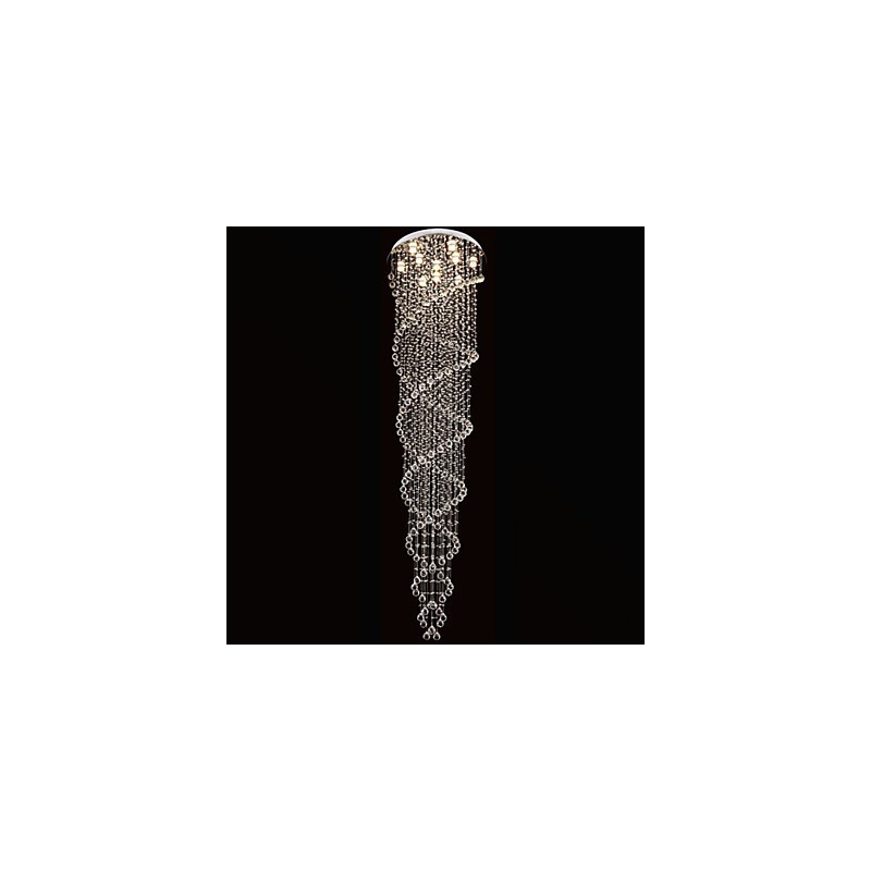 Lámpara de techo colgante, lámpara de iluminación con cristal K9 de doble espiral