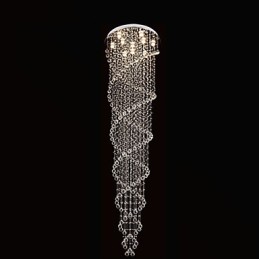 Lámpara de techo colgante, lámpara de iluminación con cristal K9 de doble espiral