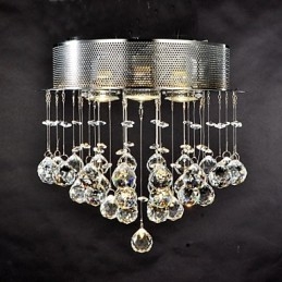 Lámpara empotrada clásica tradicional de metal cromado y cristal