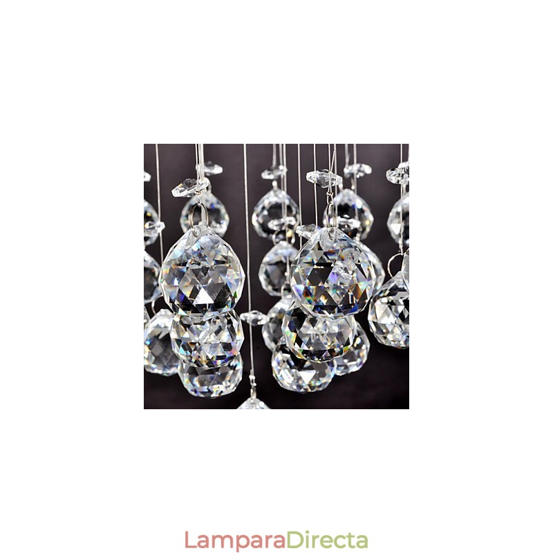 Lámpara empotrada clásica tradicional de metal cromado y cristal