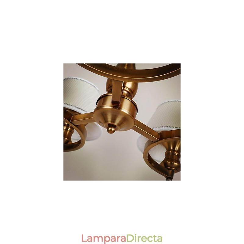 Lámpara de araña de metal galvanizado estilo rústico vintage en miniatura