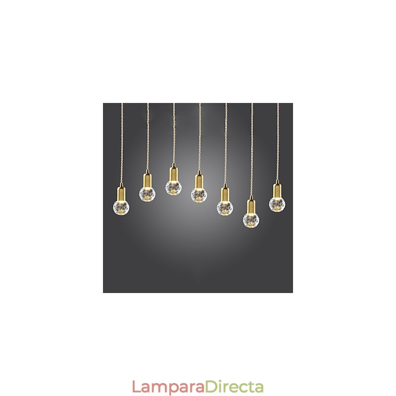 Lámpara colgante moderna, contemporánea, estilo vintage mini, de metal dorado