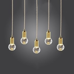Lámpara colgante moderna, contemporánea, estilo vintage mini, de metal dorado