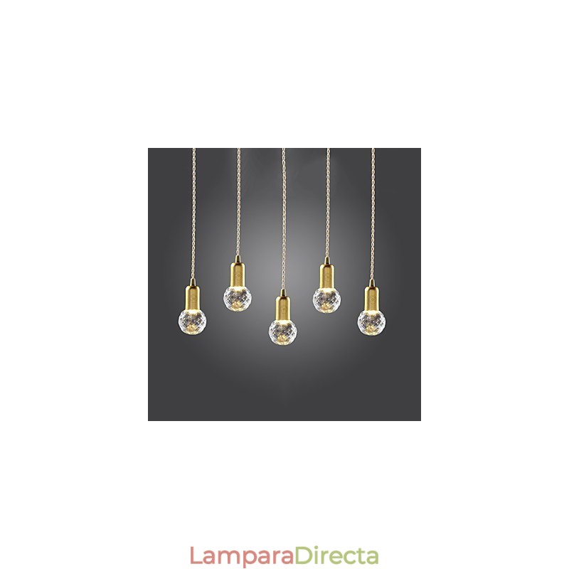 Lámpara colgante moderna, contemporánea, estilo vintage mini, de metal dorado