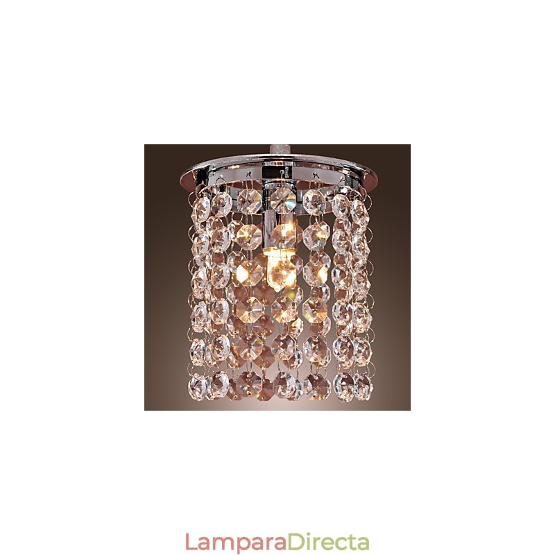 Lámpara colgante moderna contemporánea de cristal en estilo mini, galvanizada