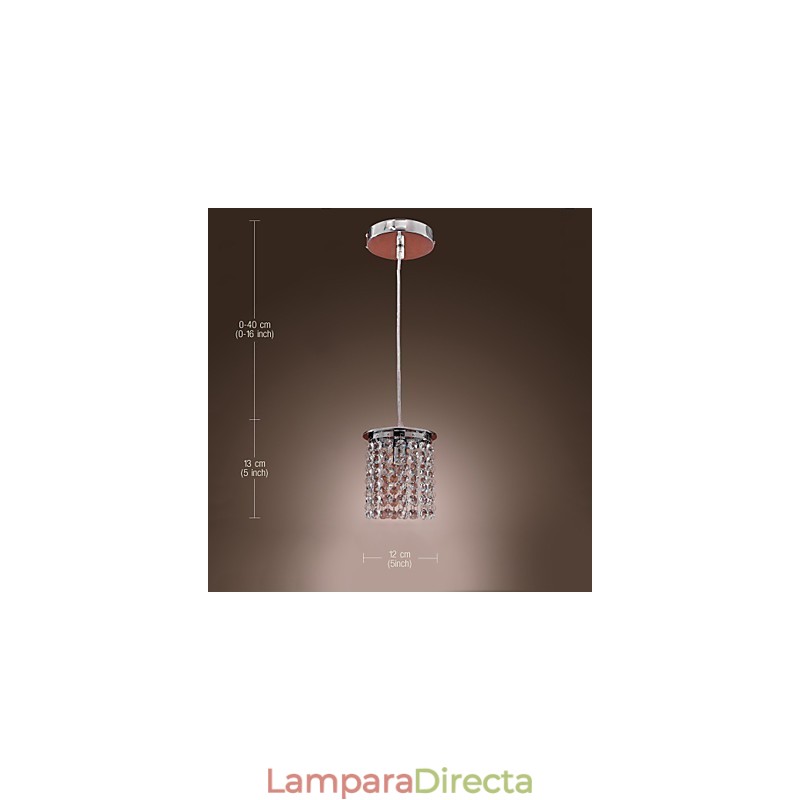 Lámpara colgante moderna contemporánea de cristal en estilo mini, galvanizada