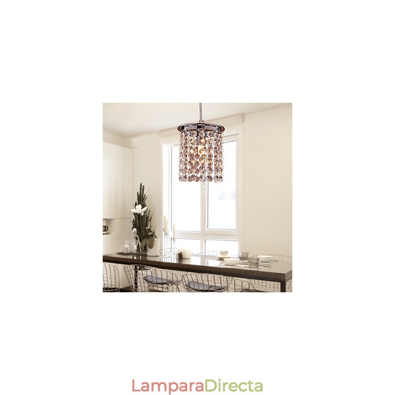 Lámpara colgante moderna contemporánea de cristal en estilo mini, galvanizada