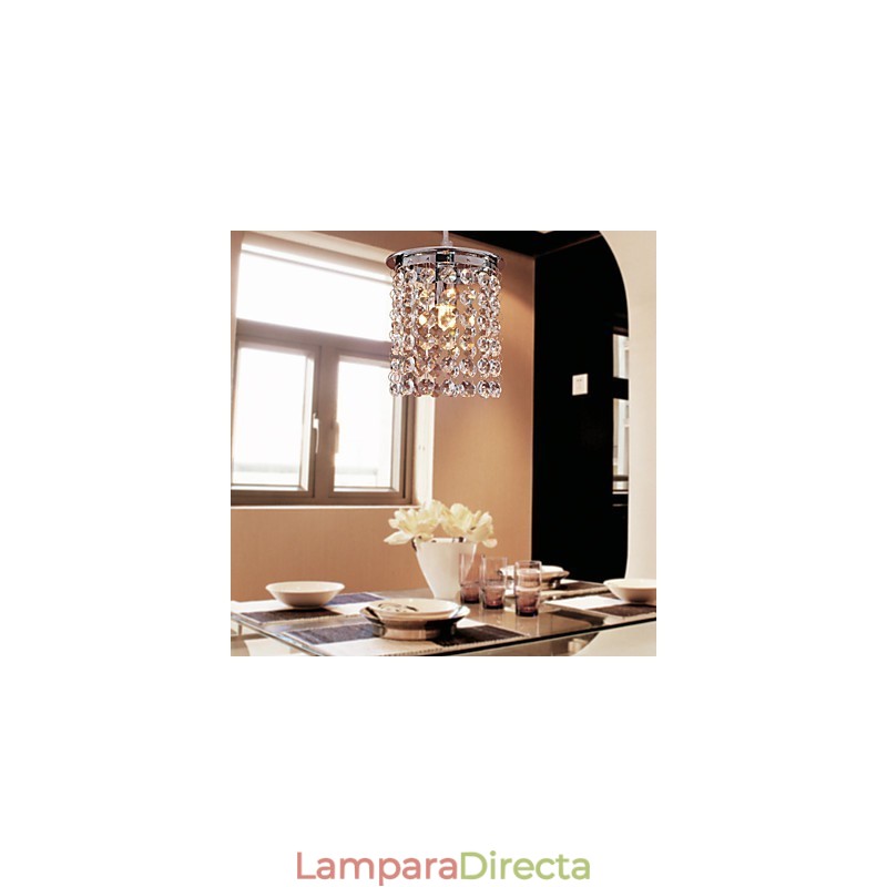 Lámpara colgante moderna contemporánea de cristal en estilo mini, galvanizada