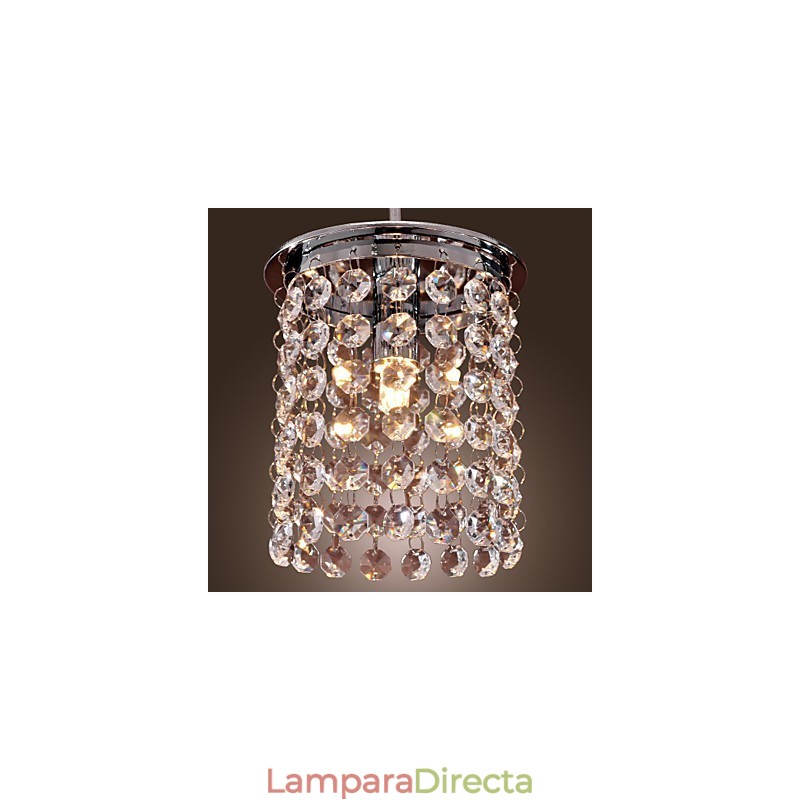 Lámpara colgante moderna contemporánea de cristal en estilo mini, galvanizada
