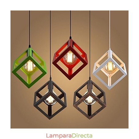Lámpara de araña de hierro con forma de jaula de pájaros estilo retro americano Lámpara de araña de hierro con forma de jaula de pájaros estilo retro americano