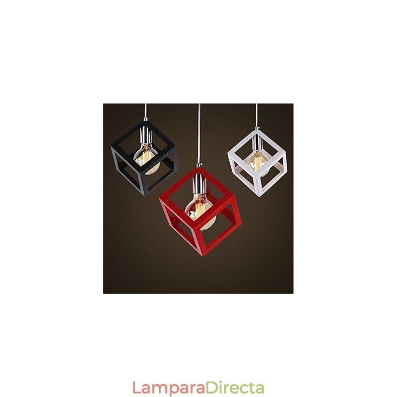 Lámpara de araña de hierro con forma de jaula de pájaros estilo retro americano