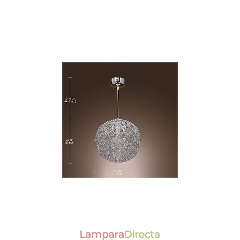 Lámpara colgante moderna y contemporánea estilo globo mini, cromada