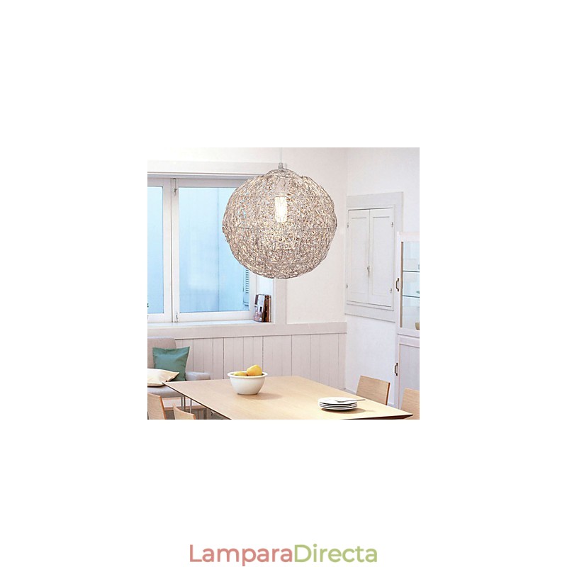 Lámpara colgante moderna y contemporánea estilo globo mini, cromada