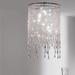 Lámpara colgante de metal y cristal moderna y contemporánea