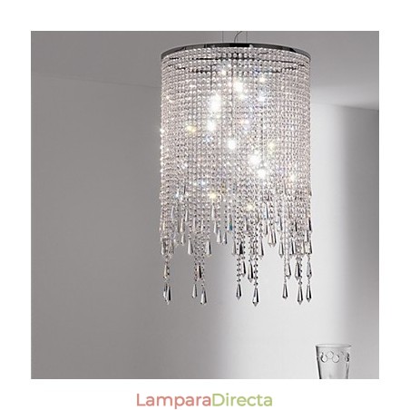 Lámpara colgante de metal y cristal moderna y contemporánea Lámpara colgante de metal y cristal moderna y contemporánea