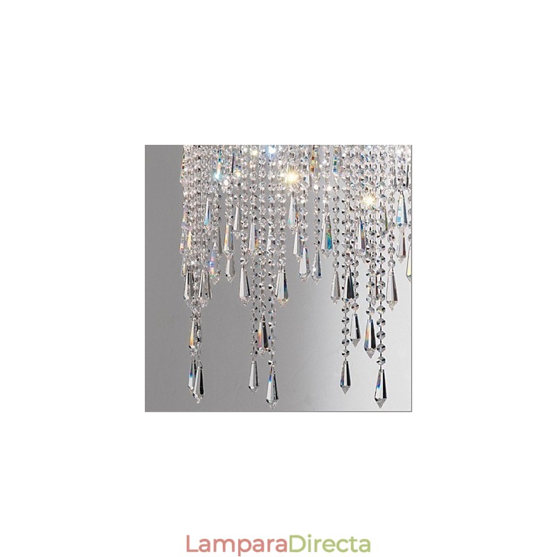 Lámpara colgante de metal y cristal moderna y contemporánea