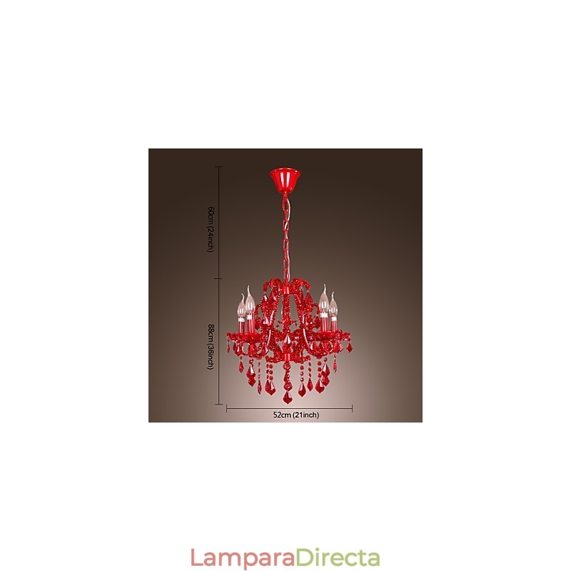 Lámpara de araña moderna contemporánea de metal cromado y cristal