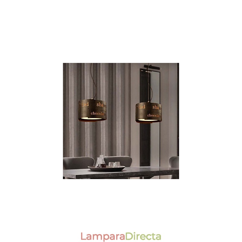 Lámpara colgante de tela creativa de estilo nórdico moderno LOFT, lámpara colgante de cafetería, luz colgante de 35 cm de diámetro.