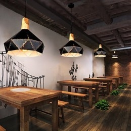 Lámparas de techo de metal clásicas retro, lámparas colgantes sencillas, lámpara colgante de cafetería