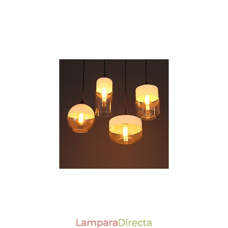 Lámpara de araña de cristal y hierro forjado de la tienda Nordic Creative Stair Shop