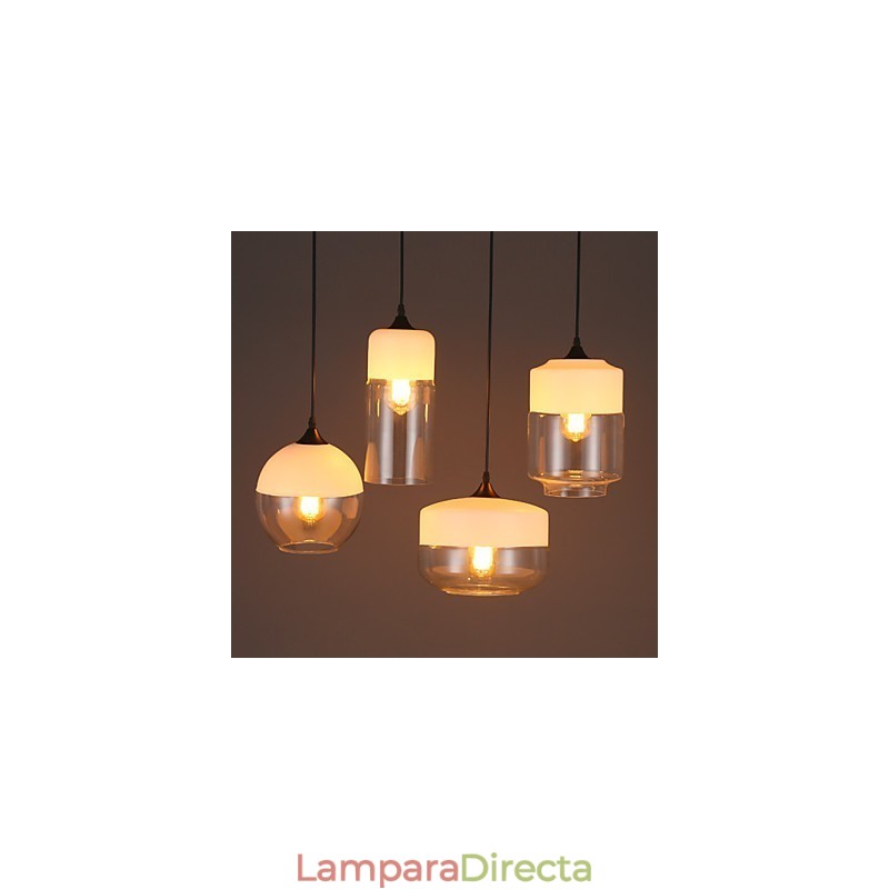 Lámpara de araña de cristal y hierro forjado de la tienda Nordic Creative Stair Shop