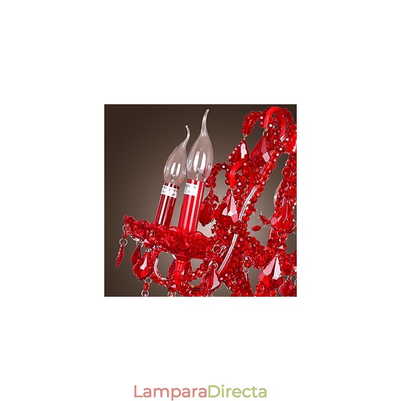 Lámpara de araña moderna contemporánea de metal cromado y cristal