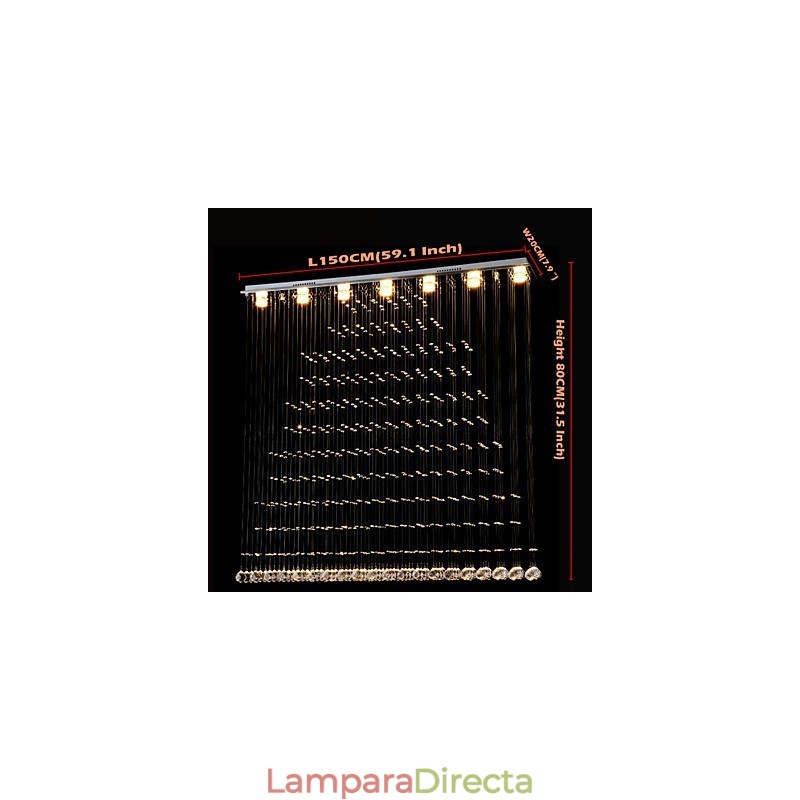 Lámpara colgante de cristal K9, lámpara colgante de alambre, iluminación de techo