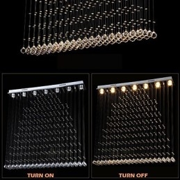 Lámpara colgante de cristal K9, lámpara colgante de alambre, iluminación de techo