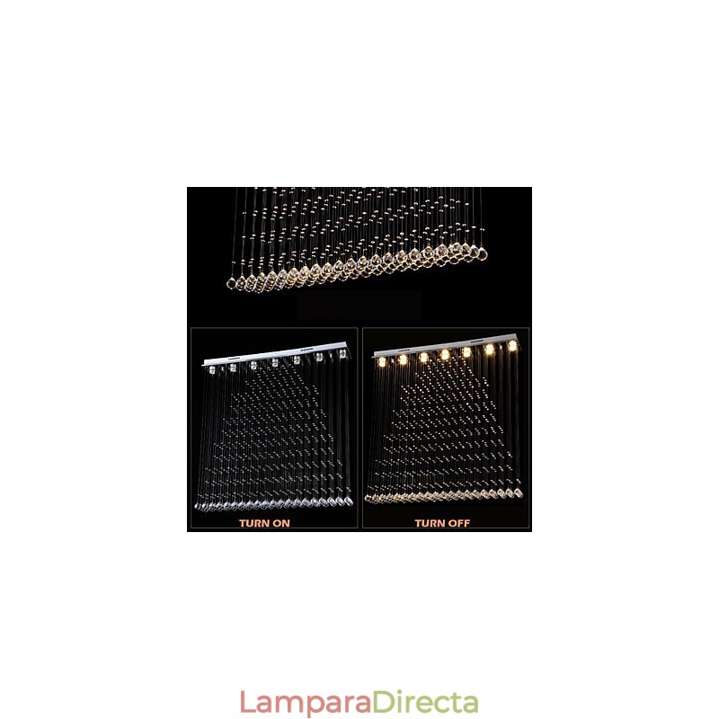 Lámpara colgante de cristal K9, lámpara colgante de alambre, iluminación de techo