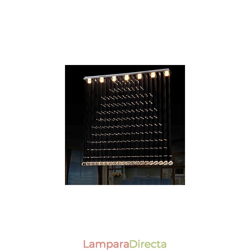 Lámpara colgante de cristal K9, lámpara colgante de alambre, iluminación de techo