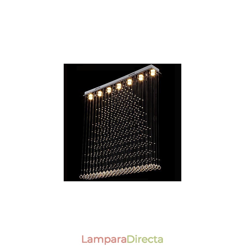 Lámpara colgante de cristal K9, lámpara colgante de alambre, iluminación de techo