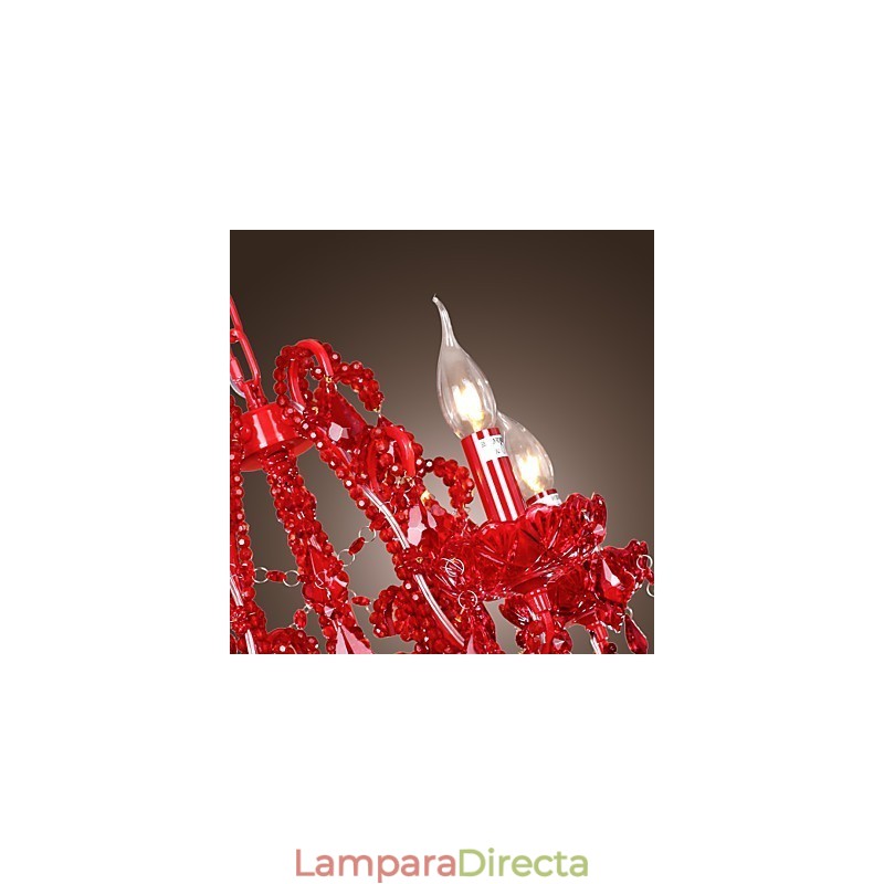 Lámpara de araña moderna contemporánea de metal cromado y cristal