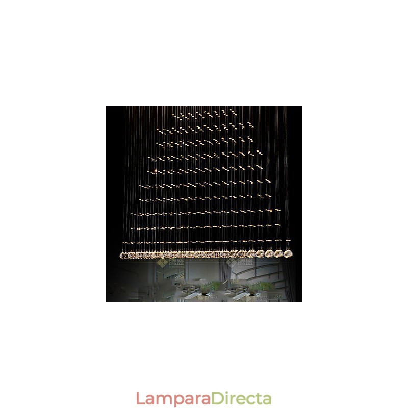 Lámpara colgante de cristal K9, lámpara colgante de alambre, iluminación de techo