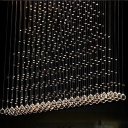 Lámpara colgante de cristal K9, lámpara colgante de alambre, iluminación de techo