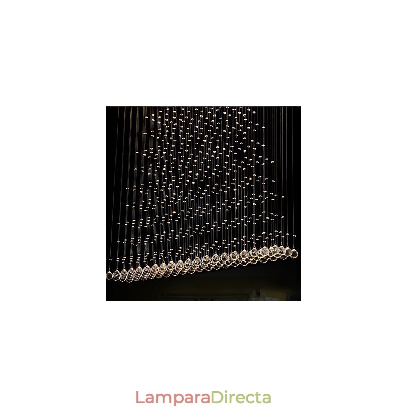 Lámpara colgante de cristal K9, lámpara colgante de alambre, iluminación de techo