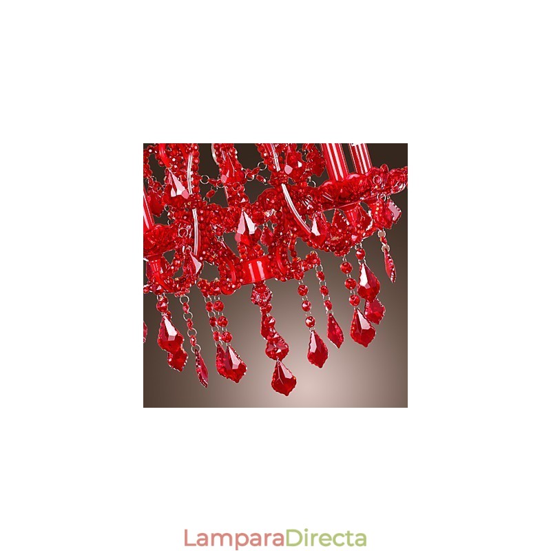 Lámpara de araña moderna contemporánea de metal cromado y cristal