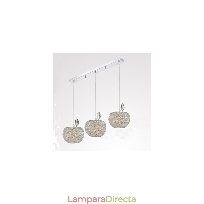 Lámpara de araña de aluminio tejido con tres luces Apple