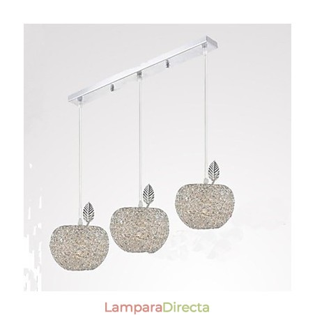 Lámpara de araña de aluminio tejido con tres luces Apple Lámpara de araña de aluminio tejido con tres luces Apple