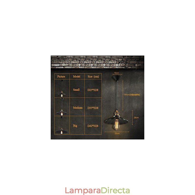 Lámpara colgante de metal estilo europeo clásico retro
