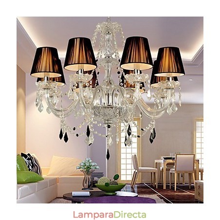 Elegante lámpara de araña de cristal con 8 luces Elegante lámpara de araña de cristal con 8 luces