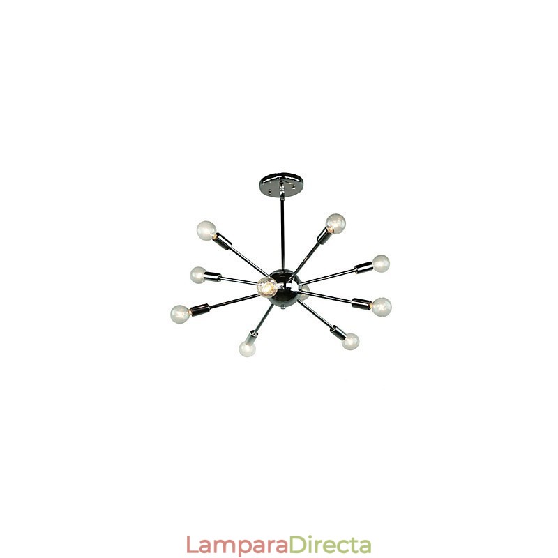 Lámpara colgante de metal cromado estilo campestre en miniatura