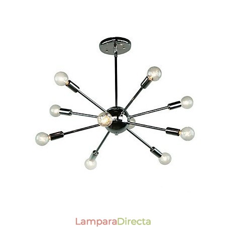 Lámpara colgante de metal cromado estilo campestre en miniatura Lámpara colgante de metal cromado estilo campestre en miniatura