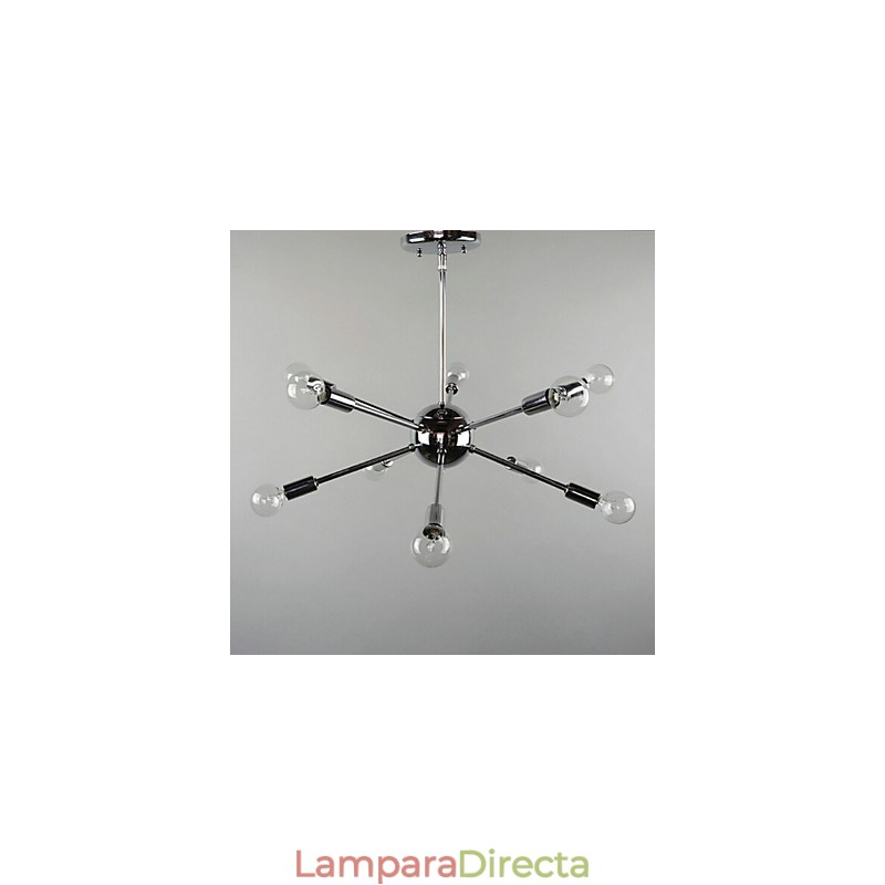 Lámpara colgante de metal cromado estilo campestre en miniatura