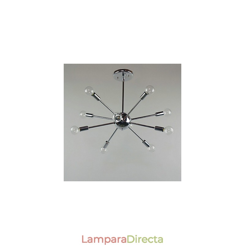 Lámpara colgante de metal cromado estilo campestre en miniatura