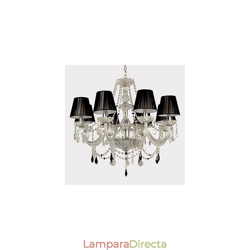 Elegante lámpara de araña de cristal con 8 luces