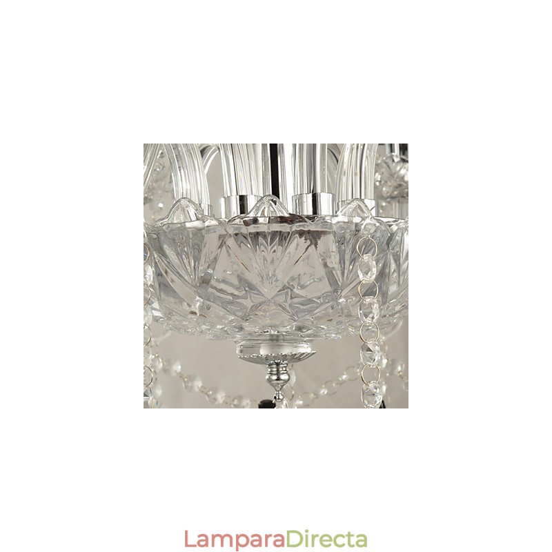 Elegante lámpara de araña de cristal con 8 luces