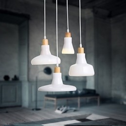 Lámpara colgante creativa de 4 luces con pantalla de hierro