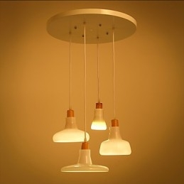 Lámpara colgante creativa de 4 luces con pantalla de hierro