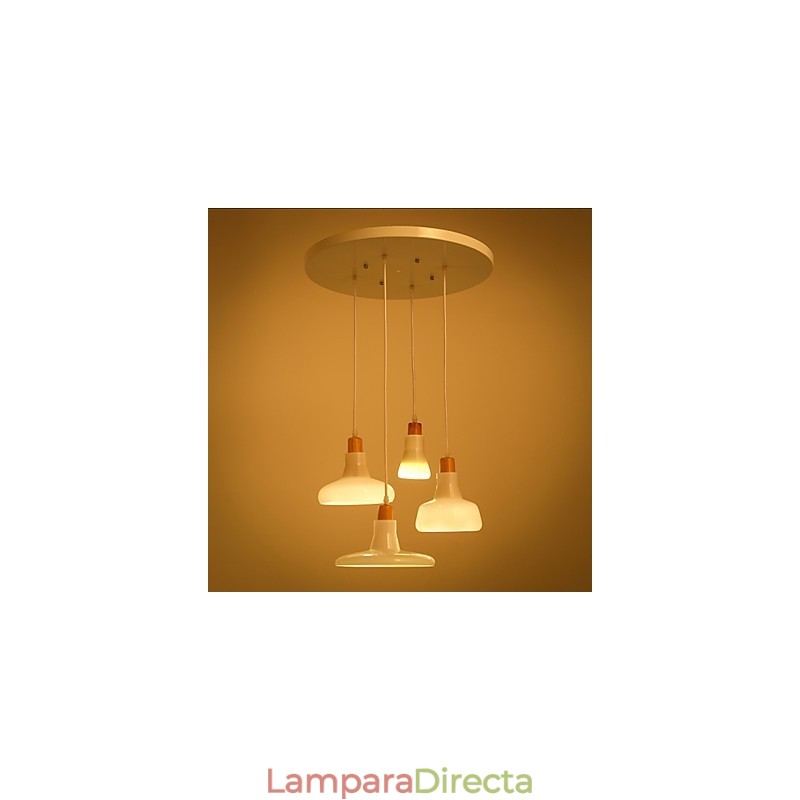 Lámpara colgante creativa de 4 luces con pantalla de hierro